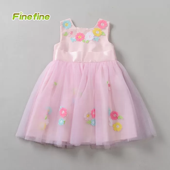 Girl Flower Embroidered Dress    Sleeveless Kids Modern Party Girl Flower Embroidered Dress       Fabric: 100% polyester or customize    Size:12m, 18m, 24m, 2T, 3T, 4T or customize