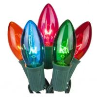 25 C9 Transparent Multicolor Christmas Lights