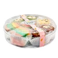 wholesale Sweet candy food grade plastic clear round PC box biscuits packaging boxes