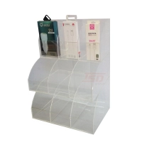 phone shop counter top clear acrylic cell phone accessory case charger USB cable display case