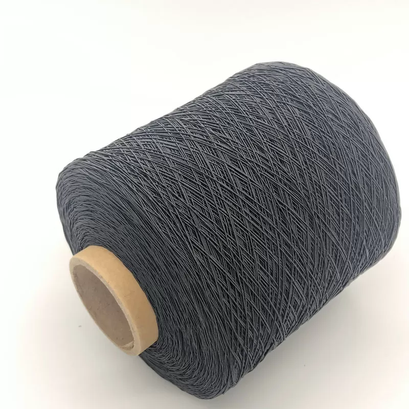 Spandex Covered Yarn 1120P3/30W/BL Specification: 1120P3/30W/BL Centre yarn: Spandex 1120 Denier Covered yarn （double): 150/1 Denier polyester yarn white/black(the color can be customized) Elongation: 300% (can be customized between 250% and 380% accordin